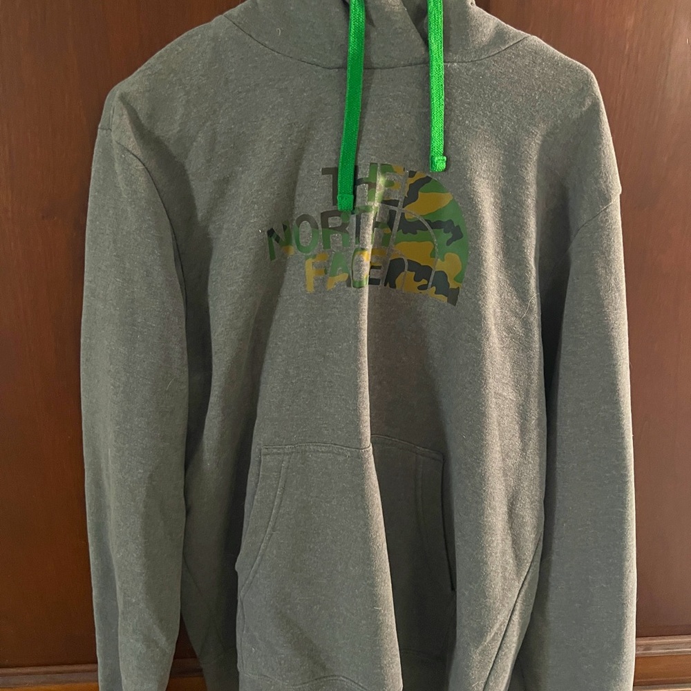 Northface gray hoodie w/ camp lettering